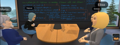 Immagine di uno degli incontri in realtà virtuale svolti per lo studio