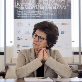 La presidente della Società Italiana di Fisica, Luisa Cifarelli (Foto ©RomanoMagrone per UniTrento) 