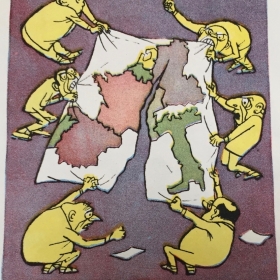 Il mercato europeo in una vignetta tratta dalle riviste satiriche sovietiche «Krokodil» e «Perec’»