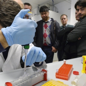Investitori brasiliani al Laboratorio di RNA Biology and Biotechnology del Cibio ©AlessioCoser