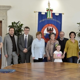 Firma della convenzione per l'affidamento del fondo Pedrotti a UniTrento ©GiovanniCavulli