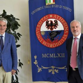 Il rettore Collini e il presidente Cattani (©UniTrento credits: Giovanni Cavulli)
