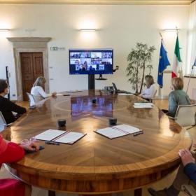 Un momento dell'incontro in videoconferenza (©UniTrento ph. Cattani Faggion)